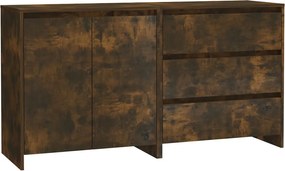 vidaXL Servantă, 2 piese, stejar fumuriu, lemn prelucrat