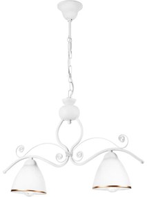 Lustră pe lanț RETRO 2xE27/60W/230V alb mat