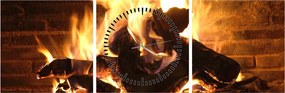 Tablou - Foc (cu ceas) (90x30 cm)