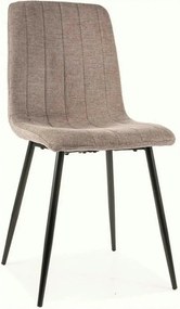 Scaun ALAN, bej inchis/negru mat, stofa clasica/metal, 45x39x91 cm