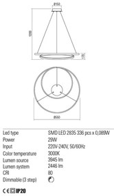 Lustră LED dimabilă pe cablu Redo 01-1794 TORSION LED/29W/230V bronz