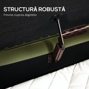 HOMCOM Băncuță Tapițată pentru Dormitor cu Capitonaj Canelat și Picioare Metalice, 108x44x43,5 cm, Verde | Aosom Romania