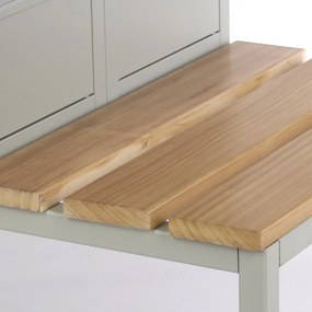 Dulap metalic cu bancă, 60 x 85 x 185 cm, închidere cilindră, gri - RAL 7035