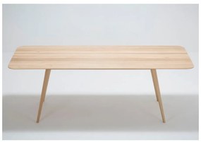 Masă cu structură din lemn masiv de stejar Gazzda Stafa, 220 x 90 cm