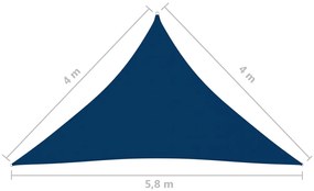 Parasolar, albastru, 4x4x5,8 m, tesatura oxford, triunghiular Albastru, 4 x 4 x 5.8 m