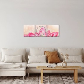 Tablou - Floare de lotus (cu ceas) (90x30 cm)