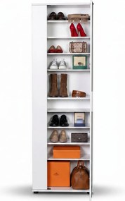 Pantofar Adore Porto, 2 usi reversibile cu oglinda, 10 rafturi, capacitate 28 perechi, 60 x 187 x 36 cm