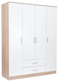 Dulap Miami 160x205 cm alb-stejar sonoma