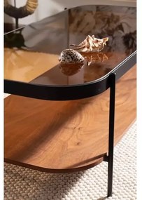 Masa de cafea Prima A chihlimbar transparent/nuc L120 cm