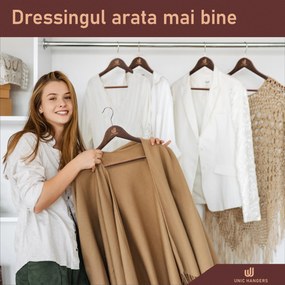 Set Umerase Tricouri din Lemn cu Margini de Catifea și Design Clasic