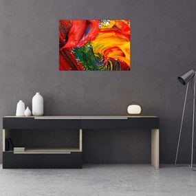 Tablou pe sticlă - Abstractizare albăstrire cu o perie (70x50 cm)