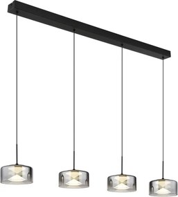 Globo 16024-4 - candelabru LED suspendat pe cablu BELINDA LED/24W/230V negru/fumuriu