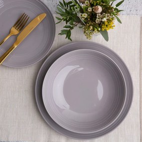 Serviciu de masa, 18 piese, 6 persoane, gri, Linea