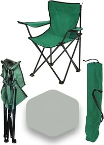 Scaune Pliabile cu Cotiere și Suport,  Pentru Camping sau Grădină,verde