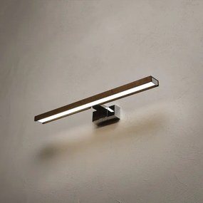 Brilagi - LED Iluminare pentru oglindă de baie WOODY MIRROR 3în1 LED/12W/230V IP44 crom/stejar-nuc