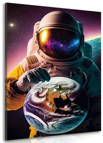 Tablou cosmonaut într-o atmosferă necunoscută