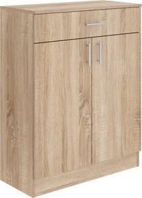 Comoda Tisa, 1 Sertar, 2 Usi, Stejar Sonoma, 80 x 35 x 100 cm