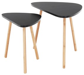 Set de 2 mese, negru / natural, GOREJ