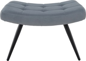 Fotoliu cu suport pentru picioare, ţesătură Velvet gri/negru, HABEN