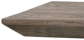 MASA GLASS - BLAT LEMN MASIV CU PICIOR STICLA SECURIZATA - GRI CIMENT - 180 cm / 90 cm / 77 cm