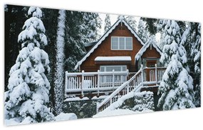 Tablou - Cabană din lemn (120x50 cm)