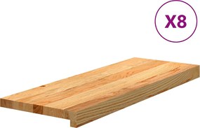 vidaXL Trepte de scară 8 buc maro deschis lemn masiv de stejar