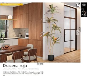 Planta artificiala decorativa Dracena roja, H220