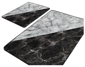 Covorașe de baie negru-alb 2 buc. 60x100 cm – Mila Home