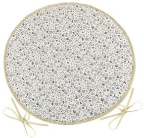 Perna de scaun Bellatex EMA rotundă și netedă Flower bej-albastru, 40 cm