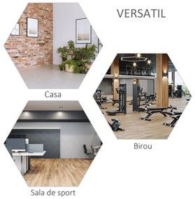Suport haltere, 12 niveluri si 8 picioare din plastic antiderapante si Baza cu tevi patrate 52x48x105-160cm negru HOMCOM | Aosom RO