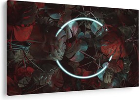 Tablou - Cerc de neon între palmieri (90x60 cm)