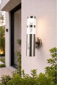 Aplica LED de exterior cu senzor 1xGU10/5W/230V crom mat