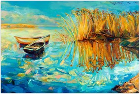 Tablou - Lacul cu bărci (90x60 cm)