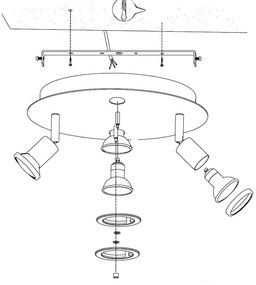 Eglo 32001 - LED Plafoniera PAWEDO 1 4xGU10-LED/3W/230V