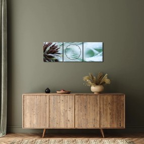 Tablou - Detaliu floare (cu ceas) (90x30 cm)