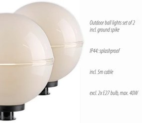 SET 2x lampă de exterior Leuchten Direkt 19324-16-2 1xE27/40W/230V d. 40 cm IP44