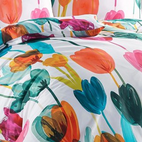 BedTex Lenjerie de pat din satin Tulipi, 140 x 200 cm, 70 x 90 cm, 140 x 200 cm, 70 x 90 cm