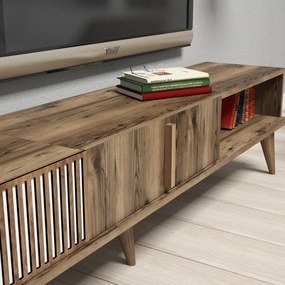 Set Comoda TV si Masuta de Cafea Living Milan, Nuc