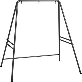 Outsunny Suport pentru Scaun Suspendat, Cadru Metalic Rezistent pentru Hamace, Balansoare Suspendate Tip Ou, Negru | Aosom Romania