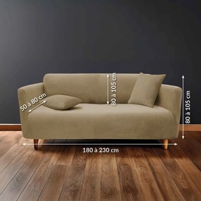 Husă maro elastică pentru canapea cu 3 locuri Sacha – douceur d'intérieur