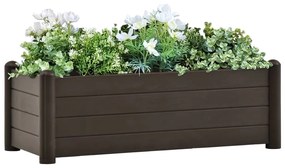vidaXL Strat înălțat de grădină, cafeniu, 100 x 43 x 35 cm, PP