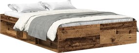 vidaXL Cadru de pat fără saltea Lemn vechi 140x190cm Lemn prelucrat