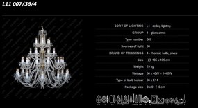 Lustra 36 brate cristal Bohemia L11 007/36/4