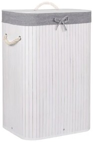 Cos rufe, bambus, alb si gri, 72 L, 40x30x60 cm, Springos