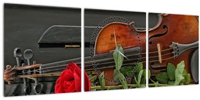 Tablou- Amintire de muzicean (cu ceas) (90x30 cm)