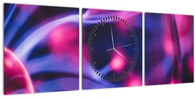 Tablou abstract mov (cu ceas) (90x30 cm)