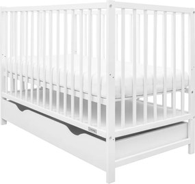 Pătuț pentru copii New Baby Basic cu sertar, alb