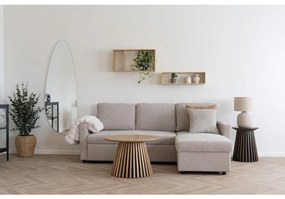 Canapea extensibilă Belfast, nisip închis, cu picioare naturale, HN1085