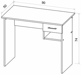 Birou în decor stejar artisan cu blat antracit B-011