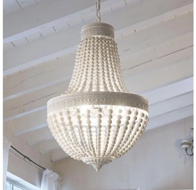 Lustră pe lanț Ideal Lux MONET 6xE14/40W/230V d. 50 cm cânepă/alb